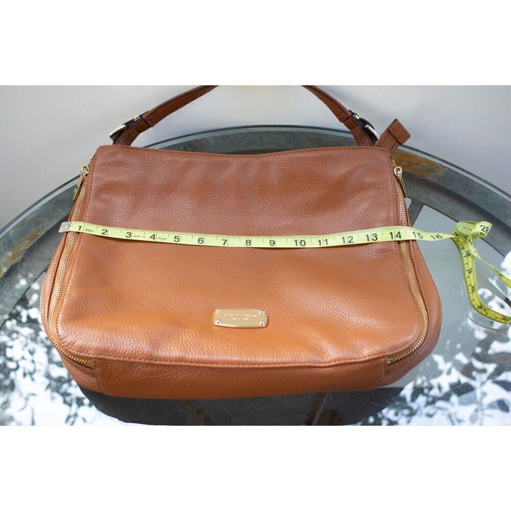 MICHAEL KORS Essex Pebble Leather Large Convertible Shoulder Bag Hobo Brown - Picture 12 of 16